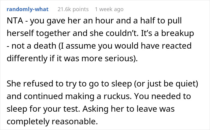 Woman Quits Helping When Roommate Won’t Calm Down For 1.5 Hours And Asks Her To Leave The Room, Results In The Silent Treatment