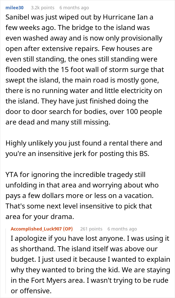 “[Am I The Jerk] For Changing My Mind About Splitting The Cost Of Our Group Vacation Equally?”