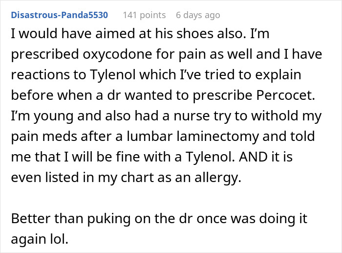 "Not The Shoes, They Cost Me $300!": Patient’s Revenge Story Of Barfing On Doctor For Ignoring Her Medicine Allergies