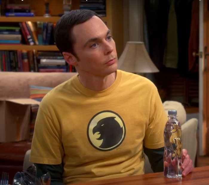 Sheldon Cooper wearing hawk t-shirt 