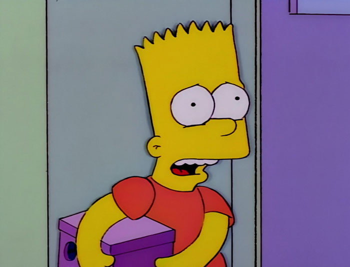 Bart Simpson carrying a box 