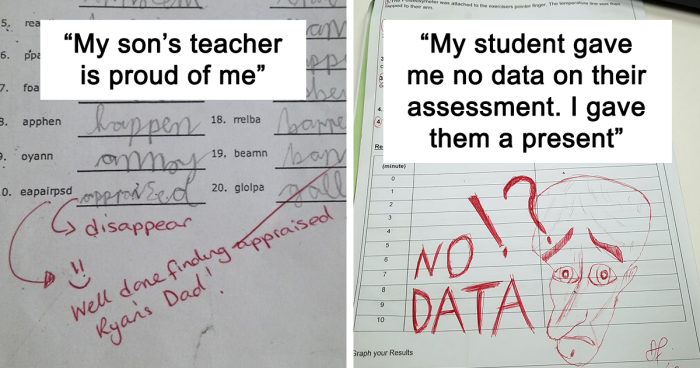 82 Hilarious Comments and Drawings That Teachers Left On Their Students’ Tests