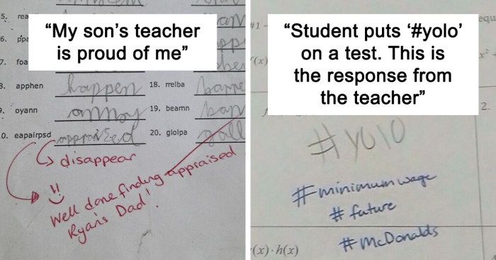 82 Hilarious Comments And Drawings Left By Teachers On Tests