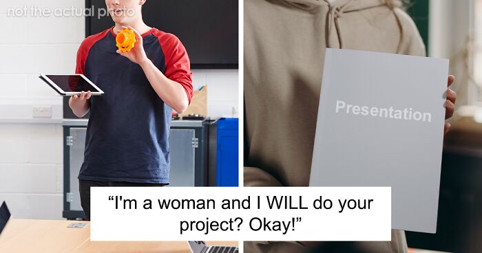 Woman Gets Back At Male Classmate Who Tried To Scare Her Into Doing His Part Of A Project By Embarrassing Him During The Presentation