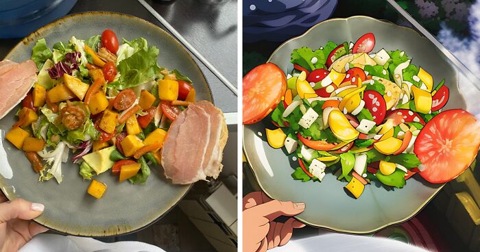 From Reality To Fiction: With The Help Of A Mobile AI Tool, I Transformed Meals Into An Anime Experience (24 Pics)