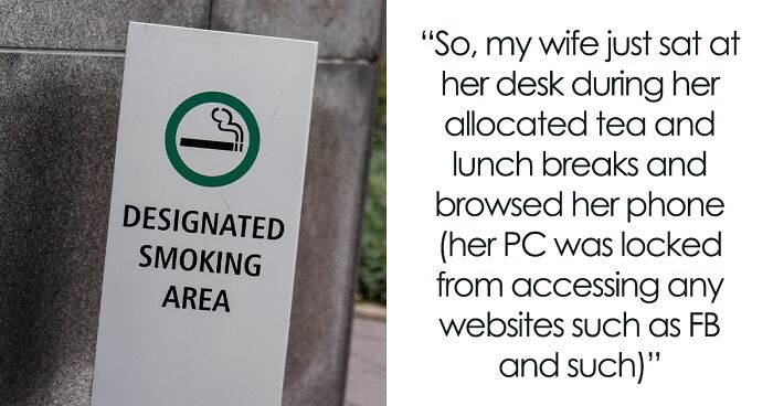 Employee Isn’t Allowed To Use Her Phone At The Desk During Lunchtime, She Starts Going Downstairs With Smoking Colleagues