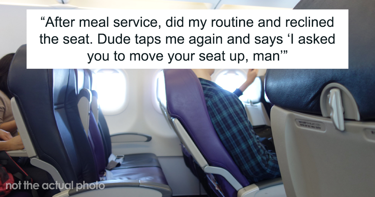 Reddit user reclines his first-class airline seat, passenger behind him  orders him to raise it back up