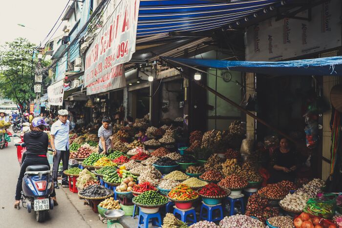 Walking Through Vegetable Market 