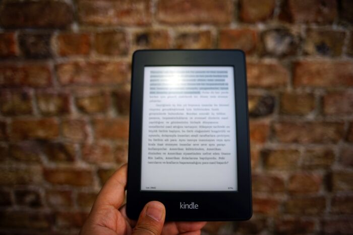 Person Holding Digital Book Reader 