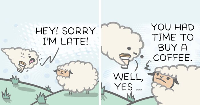 I Create Funny Comics With Slightly Dark Themes, Covering The Adventures Of A Sheep, Cloud And The Occasional Knife-Wielding Duck (40 Pics)