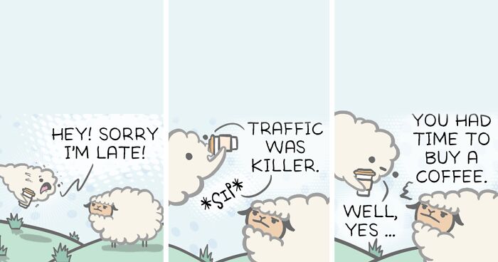 I Make Funny Comics About The Adventures Of A Sheep And Cloud, And Here 40 Of The Best Ones