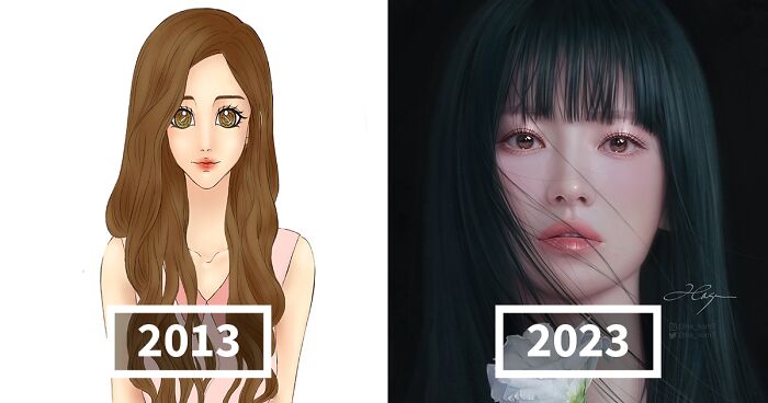 70 Times Twitter Artists Demonstrated Their Digital Art Progression Over The Years Thanks To This New Viral Challenge