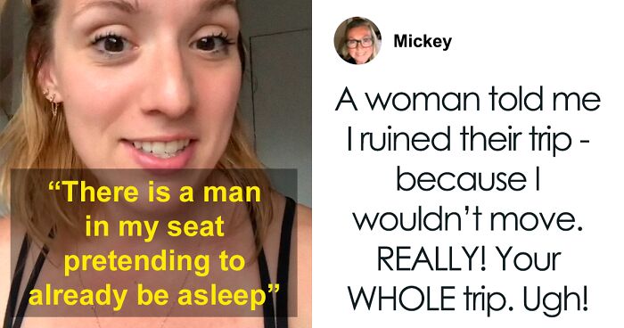 Woman Shocked To Find Random Man Pretend-Sleeping In Her Plane Seat, Asks Him To Move And He Doesn’t Like That