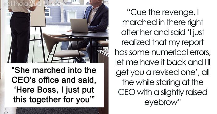 Woman Presents Coworker's Work As Her Own, Gets Exposed Right In Front Of The CEO