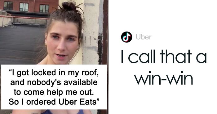 Woman Stuck On Roof Decides It’s Faster To Call Uber Eats For Help