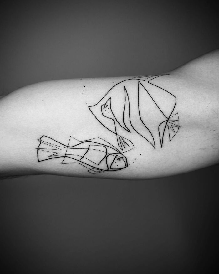 One Continuous Line Tattoos By Iranian-German Artist Mo Ganji