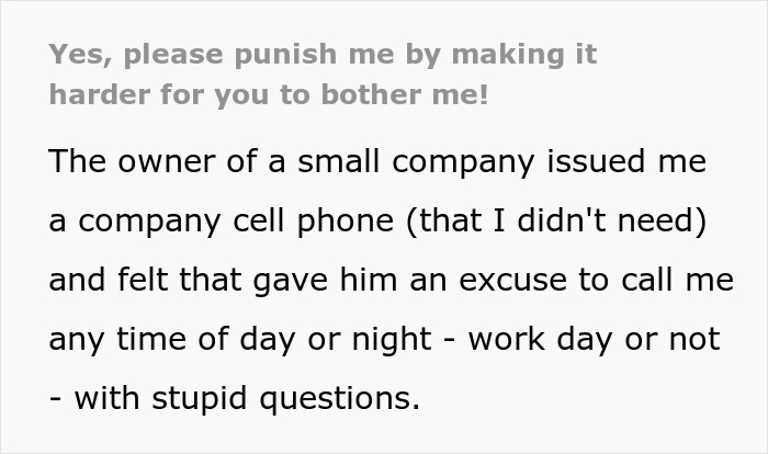 Boss Confiscates Employee’s Company Cell Phone Because He Doesn’t ‘Deserve’ It, Gets Angry When His Employee Ignores His Calls