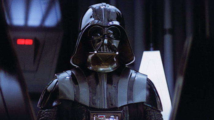 Darth Vader looking from The Star Wars trilogy