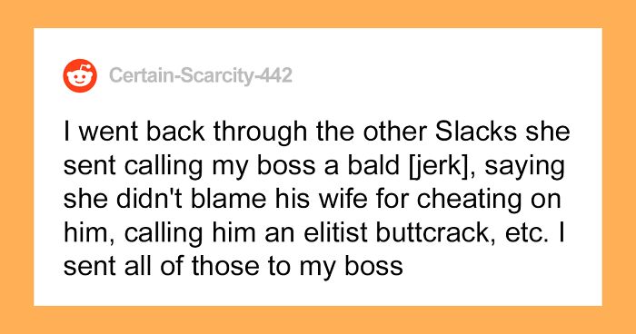 Woman Shows Boss Screenshots Of Rude Coworker Calling Him A 