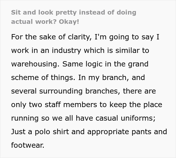 Management Refuse To Listen To Worker’s Concerns Over New Uniform, She Watches As Things Gloriously Fall Apart