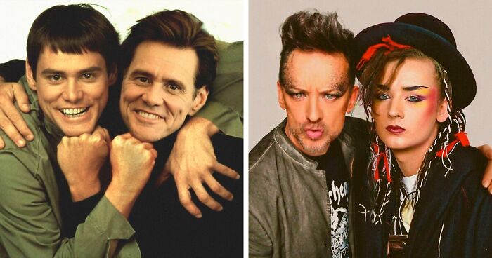 111 Iconic Pictures Of Celebrities Photoshopped Next To Their Younger Selves (New Pics)