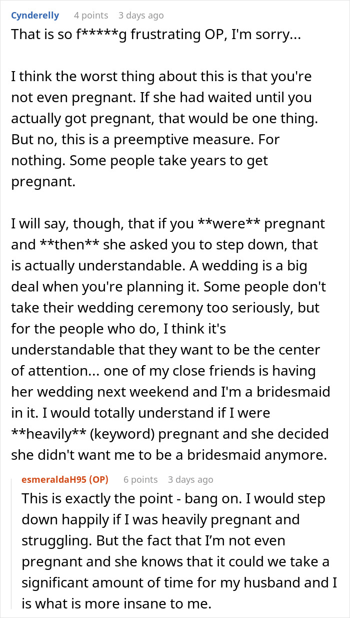 Bride Doesn't Want Her Maid Of Honor To Be Pregnant, Asks Her Best Friend Of 20 Years To Step Down, Even Though She's Not Pregnant Yet