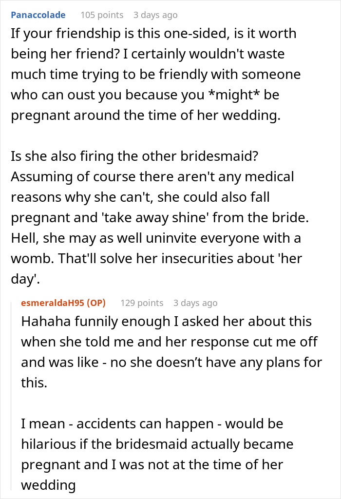 Bride Doesn't Want Her Maid Of Honor To Be Pregnant, Asks Her Best Friend Of 20 Years To Step Down, Even Though She's Not Pregnant Yet