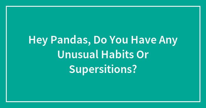 Hey Pandas, Do You Have Any Unusual Habits Or Supersitions? (Closed)