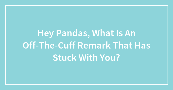 Hey Pandas, What Is An Off-The-Cuff Remark That Has Stuck With You? (Closed)