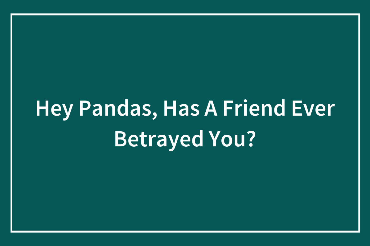 Hey Pandas, Has A Friend Ever Betrayed You? (Closed) | Bored Panda