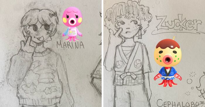 I Reimagined And Drew Animal-Crossing Characters As Humans (7 Pics)