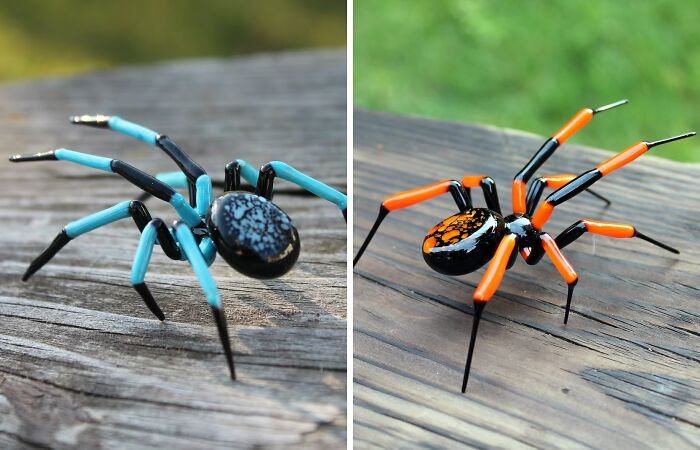 I Create Glass Spider Figurines In Vibrant Colors (7 Pics)