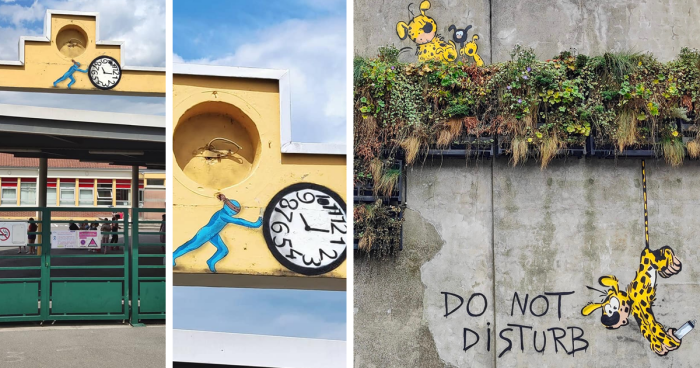 60 Pieces Of Street Art That Cleverly Interact With Their Surroundings By Oakoak (New Pics)