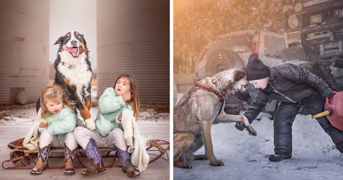 I Challenged Myself To Photograph Children With Their Dogs (21 Pics)