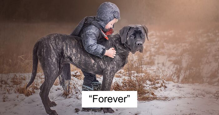 I Challenged Myself To Photograph Children With Their Dogs During The Cold Winter In Canada (21 Pics)