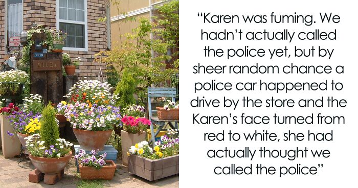 Entitled Karen Comes To This Small Plant Shop, Begins To Move Pots And Later Tries To Steal Them