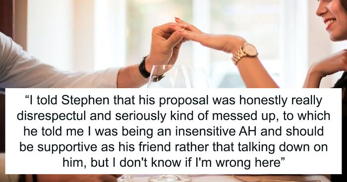 Woman Calls Friend’s Proposal To His Girlfriend Disrespectful, He Gets Angry And Calls Her A Jerk For It