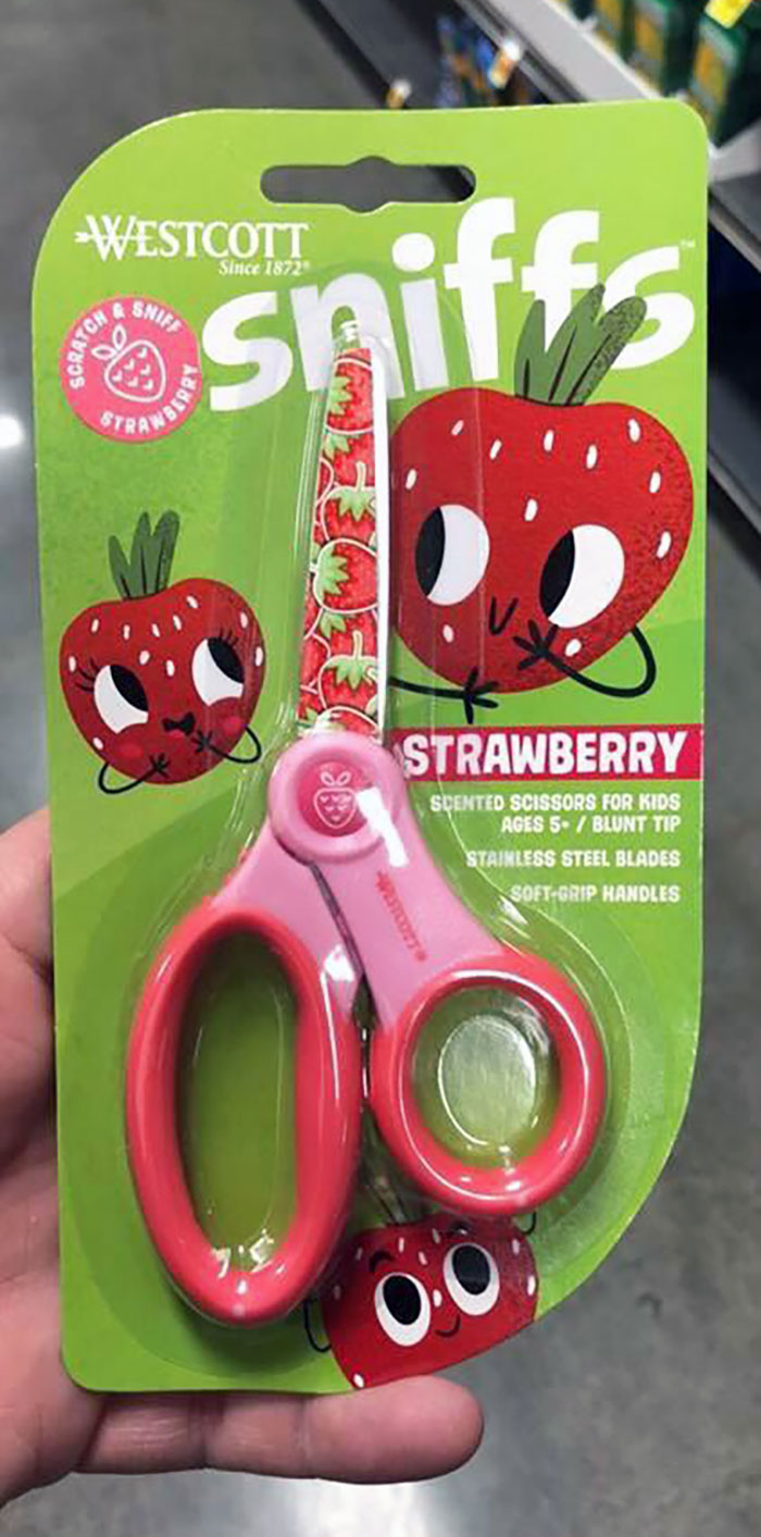 Strawberry-Scented Scissors For Kids. That’s How You Get Kids Stabbing Themselves In The Face