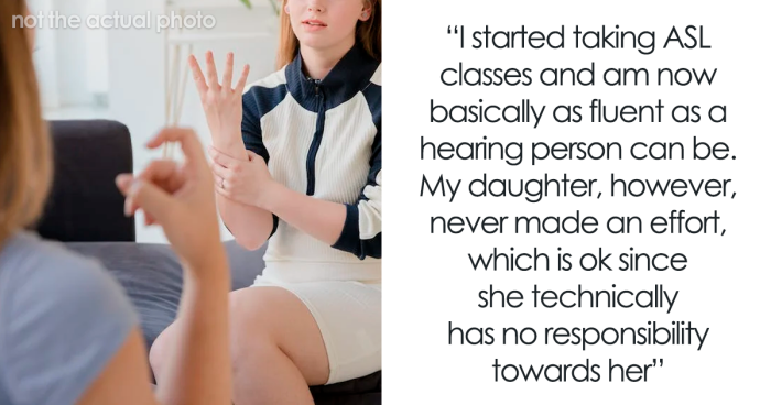 Mom Wants To Force Her Daughter To Learn Sign Language For Her Stepdaughter's Sake, Wonders If She's A Jerk