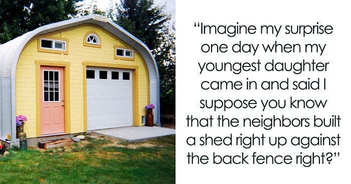 People Are Cracking Up At This Story Of How A Neighbor Ended Up Buying This Man's Wife A $2.2K Refrigerator After Building A Shed On Their Property