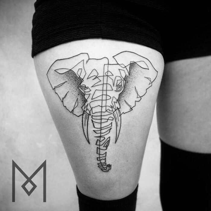 One Continuous Line Tattoos By Iranian-German Artist Mo Ganji