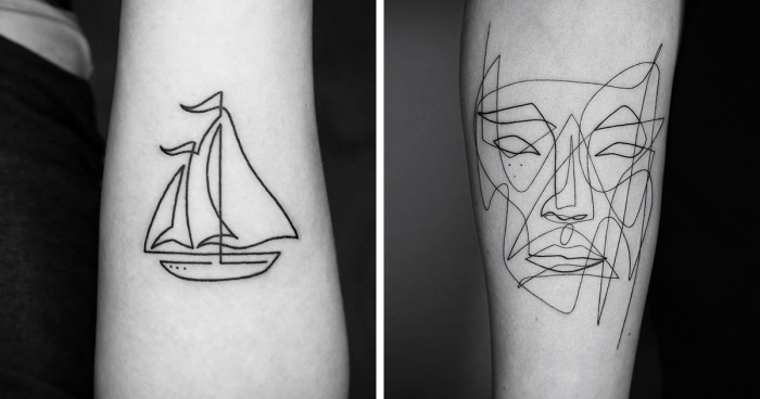 Minimalist Single-Line Tattoos By Mo Ganji (45 Pics)