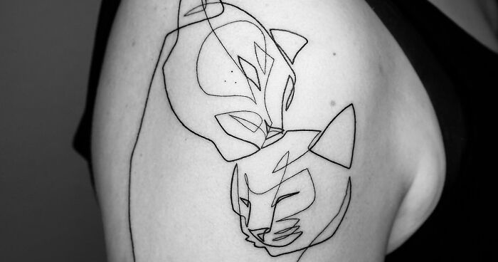 This Artist Creates Captivating Tattoos Using A Single Line (45 Pics)