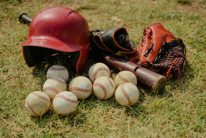 Baseball equipment in the field