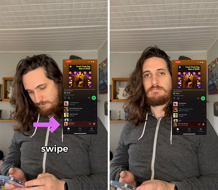 The Spotify App Allows You To Swipe Between Songs