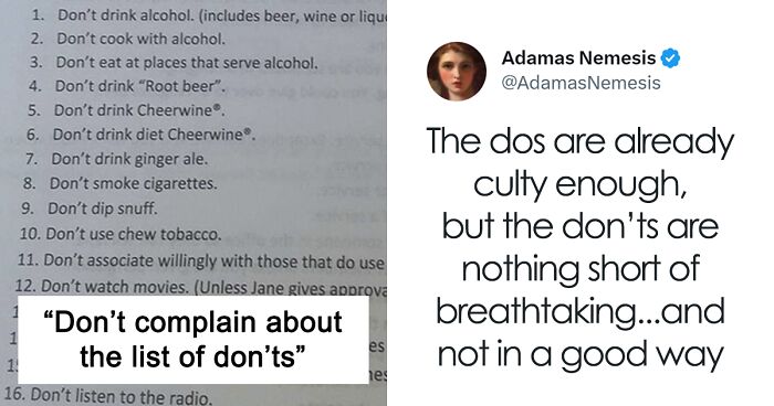 Person Shares A List Of 150 Dos And Don'ts From A 'Local Cult,' And People Find It Ridiculous