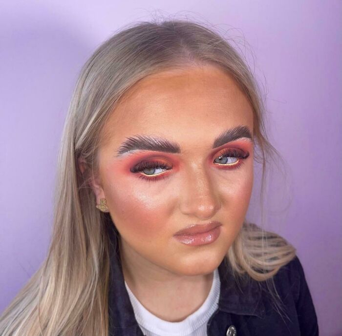 Found On A Local Makeup Artist And Beautician Page. The Look Was Called “Sunset Eye And Soap Brow”