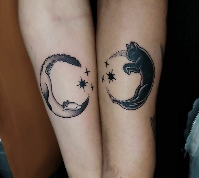 Matching Alien Couple Tattoos