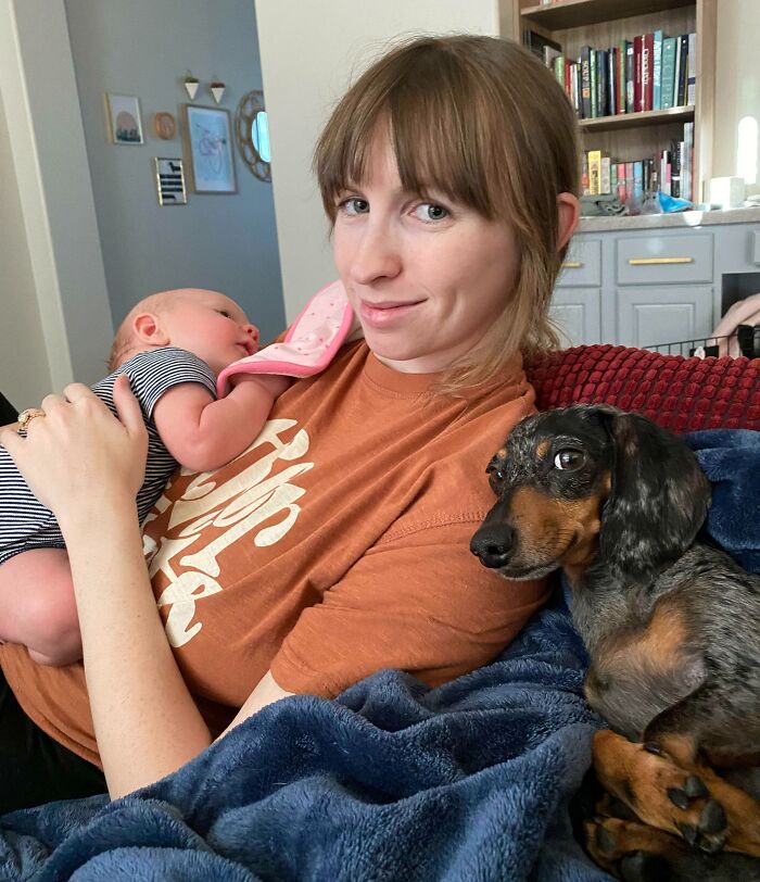 Our Dog Has Hardly Left My Wife’s Side Since Baby Arrived. He’s A Proud Older Brother