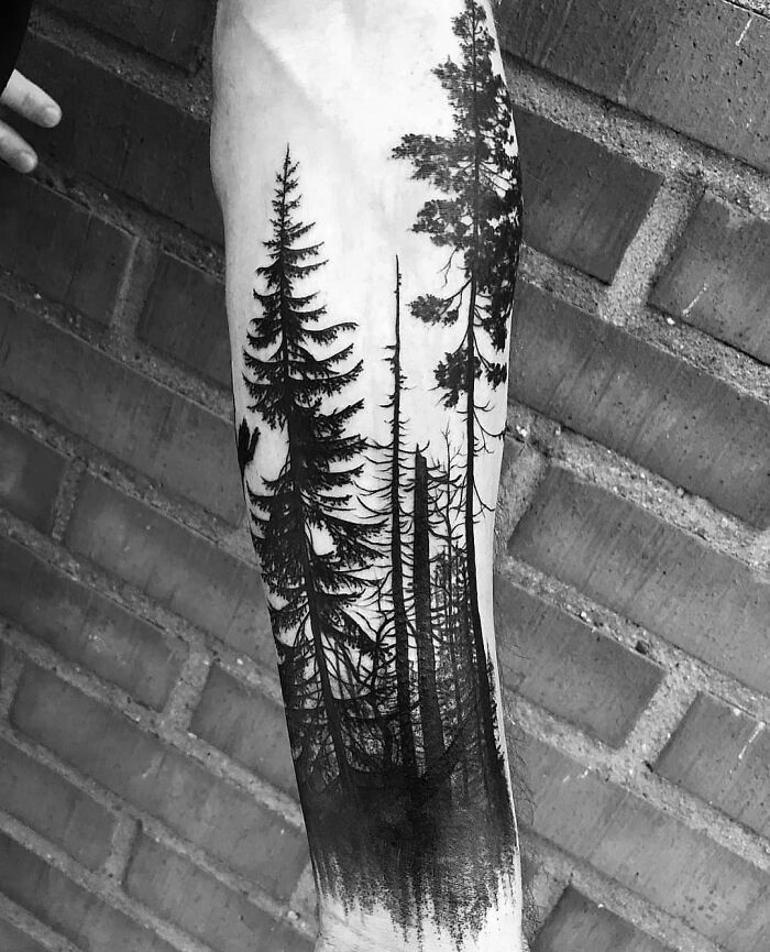 Mountain Tree Tattoo - Etsy